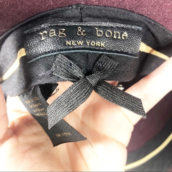 Rag & Bone 100% Wool Bohemian Burgundy Tie Floppy Hat main image 4